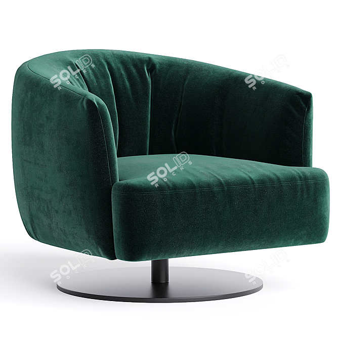 Modern Swivel Armchair By NICOLINE 3D model image 1