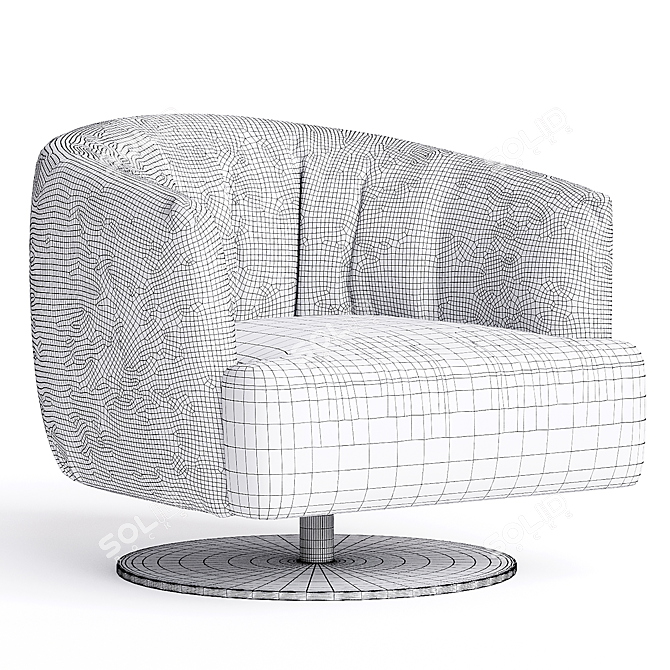 Modern Swivel Armchair By NICOLINE 3D model image 3