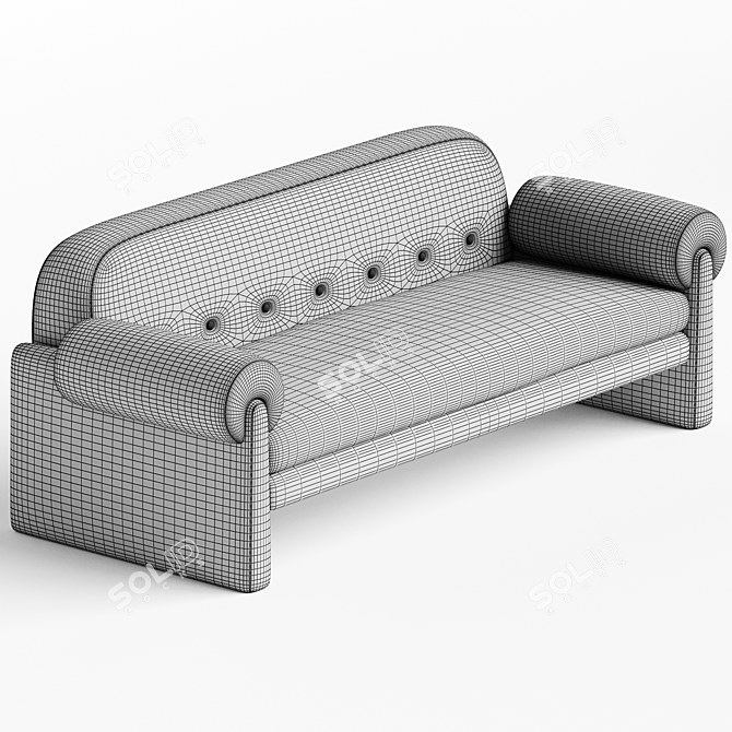 Eco-Friendly 3-Seater Sofa in Burnt Orange 3D model image 3