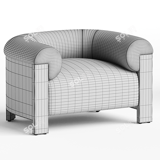 Eldon Walnut Boucle Armchair Chic 3D model image 3