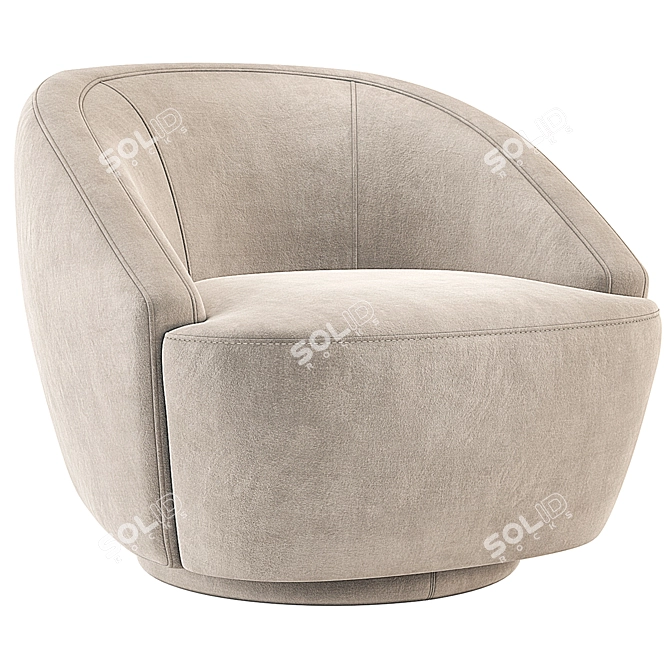 Lecco Swivel Chair Velvet Colors 3D model image 1