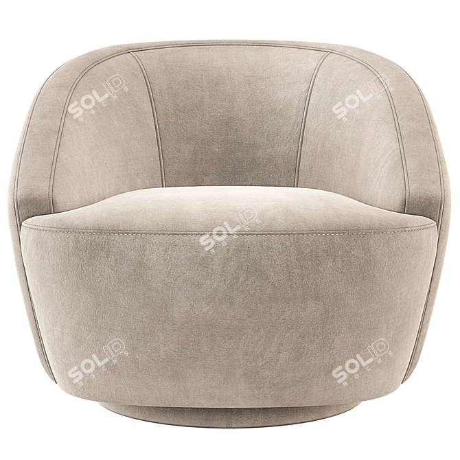 Lecco Swivel Chair Velvet Colors 3D model image 2