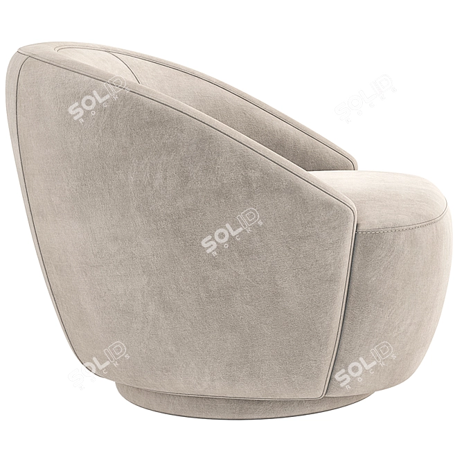 Lecco Swivel Chair Velvet Colors 3D model image 3