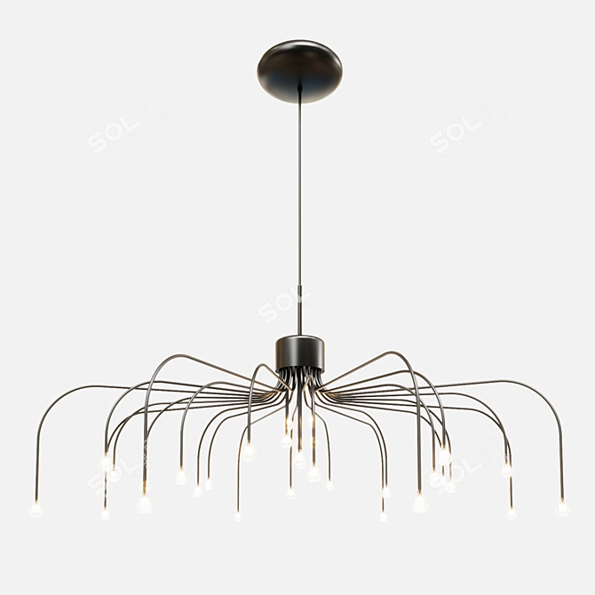 Flexible Steel LED Chandelier Starfall 3D model image 1