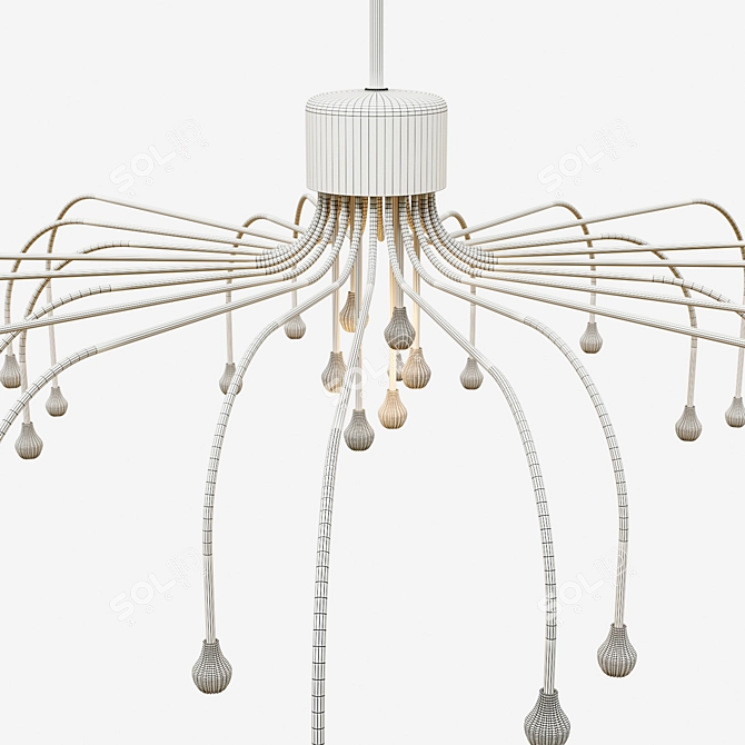 Flexible Steel LED Chandelier Starfall 3D model image 6