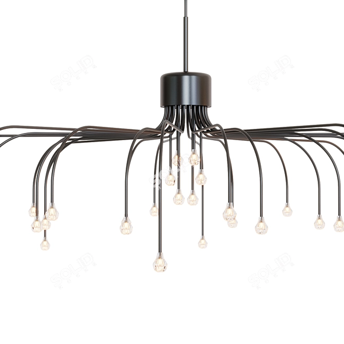 Flexible Steel LED Chandelier Starfall 3D model image 8