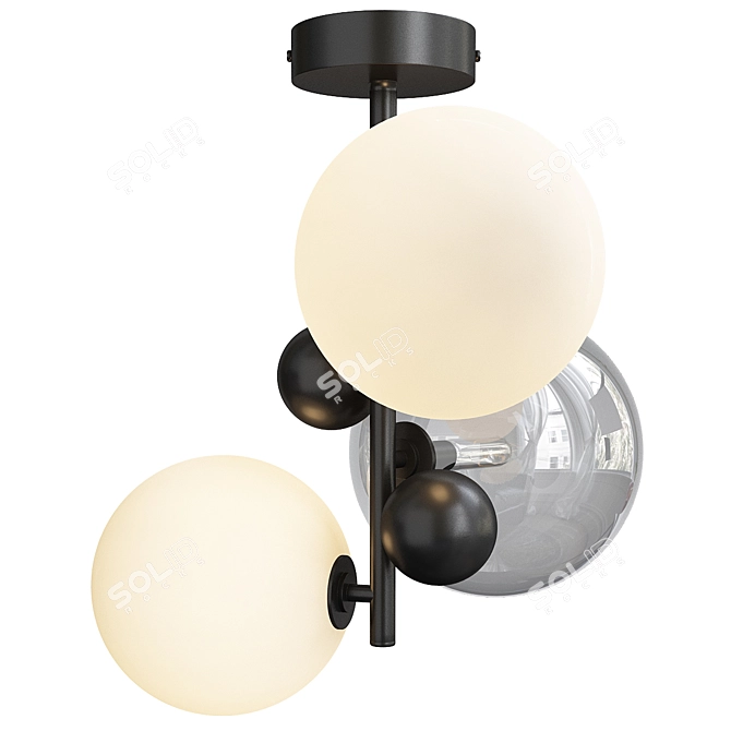 Smokey Glass Ceiling Lamp Bullesco 3D model image 1