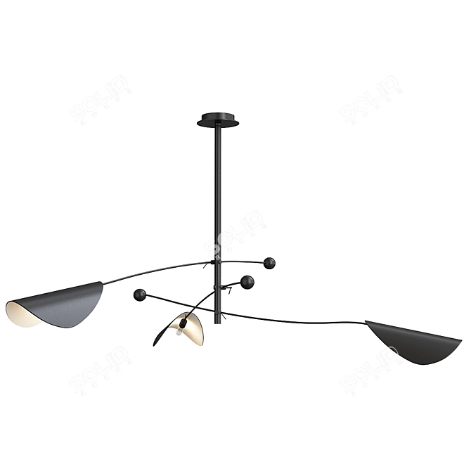 Adjustable Arm Funambule Hanging Lamp 3D model image 1