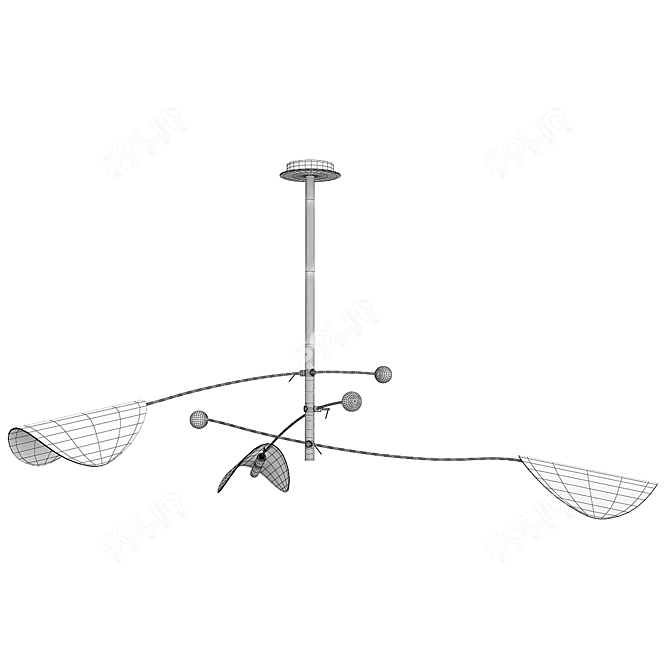 Adjustable Arm Funambule Hanging Lamp 3D model image 2