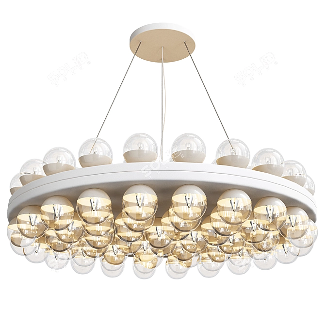 Modern Eddy Double Plate Chandelier 3D model image 1