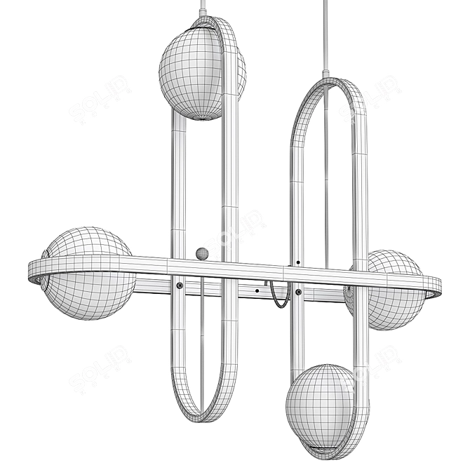 Modern Black Chandelier Scandinavia 3D model image 2