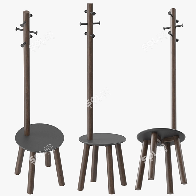 Multi-Function Pillar Stool Organizer 3D model image 2