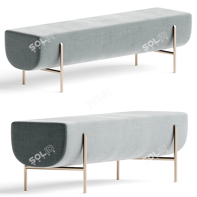 Modern Elegance: Olivya Stone Bench 3D model image 1