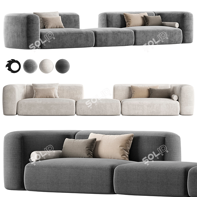 Elegant Clara Sofa by Baxter 3D model image 1