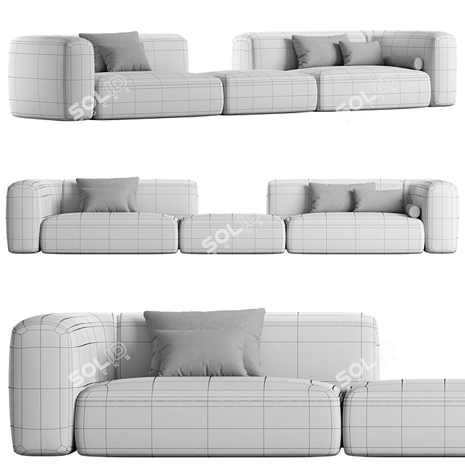 Elegant Clara Sofa by Baxter 3D model image 2