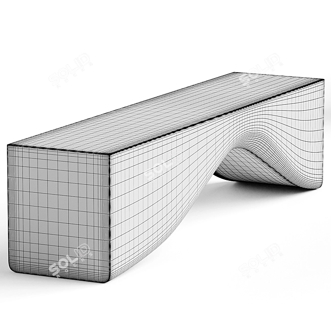 Stylish Equa Bench Olivya Stone 3D model image 3