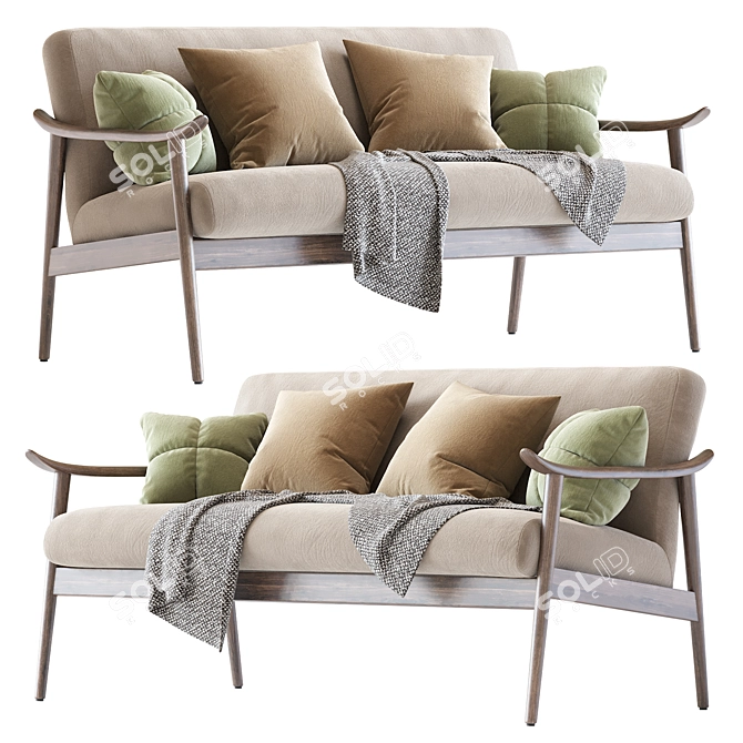 Vintage Mid Century Sofa 2016 3D model image 1