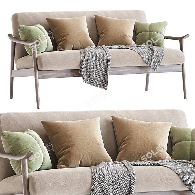 Vintage Mid Century Sofa 2016 3D model image 2
