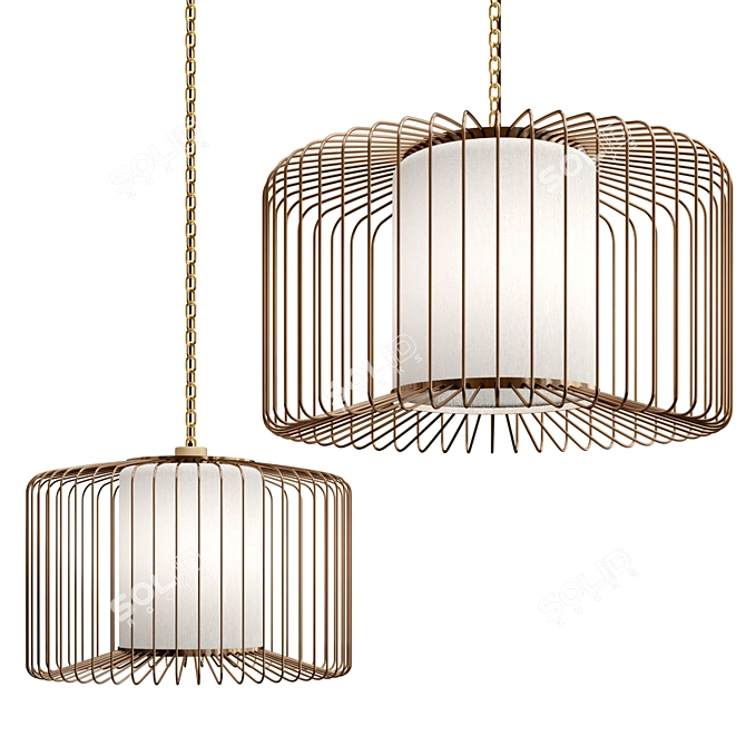 Elegant Dragonfly Pendant Lamp 3D model image 1