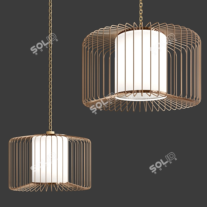 Elegant Dragonfly Pendant Lamp 3D model image 2