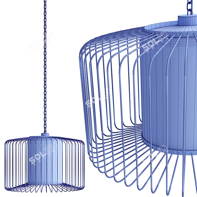 Elegant Dragonfly Pendant Lamp 3D model image 3