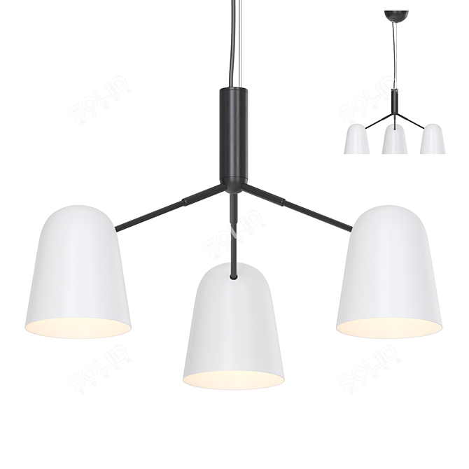Scandi Style White Chandelier SKYM 3D model image 1