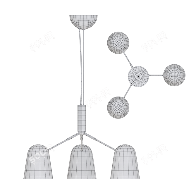 Scandi Style White Chandelier SKYM 3D model image 4