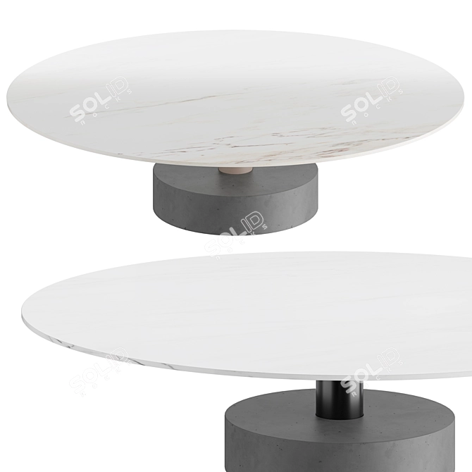 135cm Kettal Roll Centre Table 3D model image 1