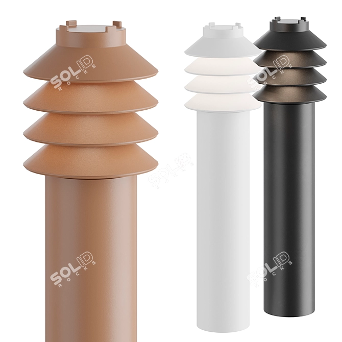 Modern Minimalist Bysted Bollard post 3D model image 1