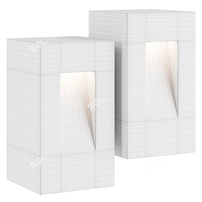 Square Step Garden Path Light 3D model image 3