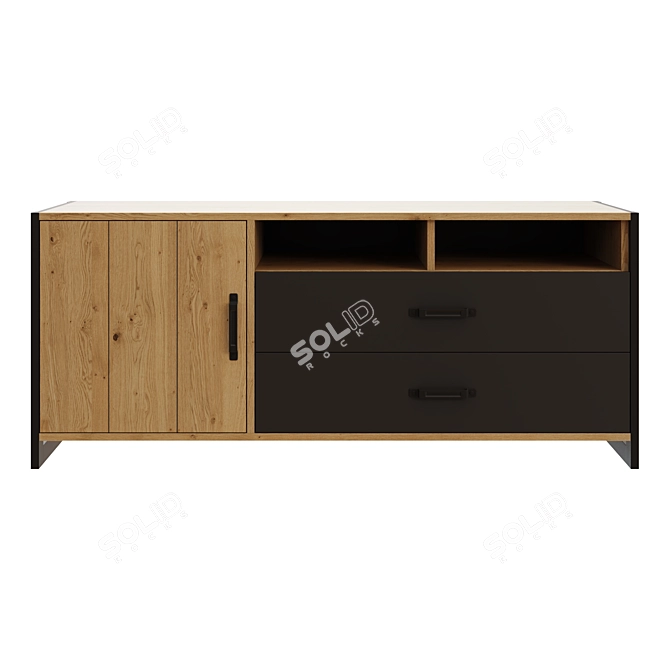 Hoff TV Stand, Modern Design 3D model image 2