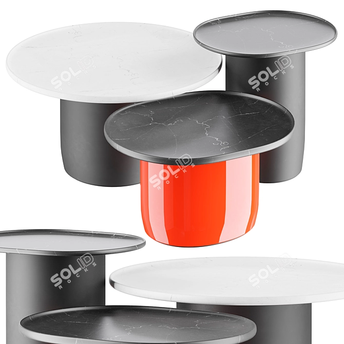 Minimalist Button Tables by Barber & Osgerby 3D model image 1