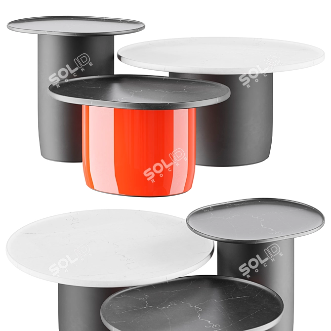 Minimalist Button Tables by Barber & Osgerby 3D model image 2