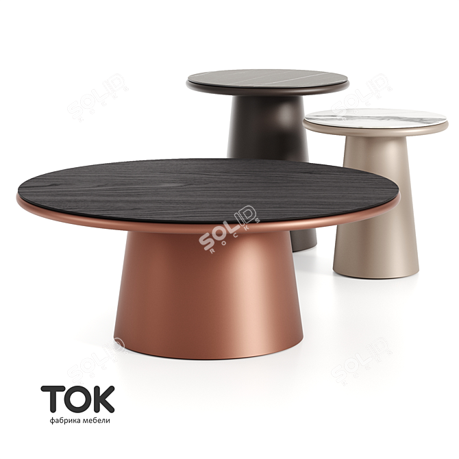 Orbita M Round Table: Unique Steel Edge 3D model image 1