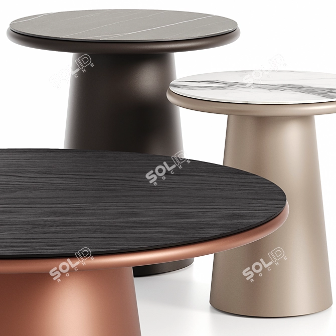 Orbita M Round Table: Unique Steel Edge 3D model image 2