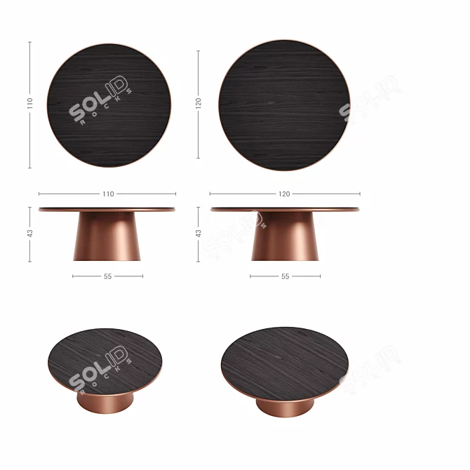 Orbita M Round Table: Unique Steel Edge 3D model image 8