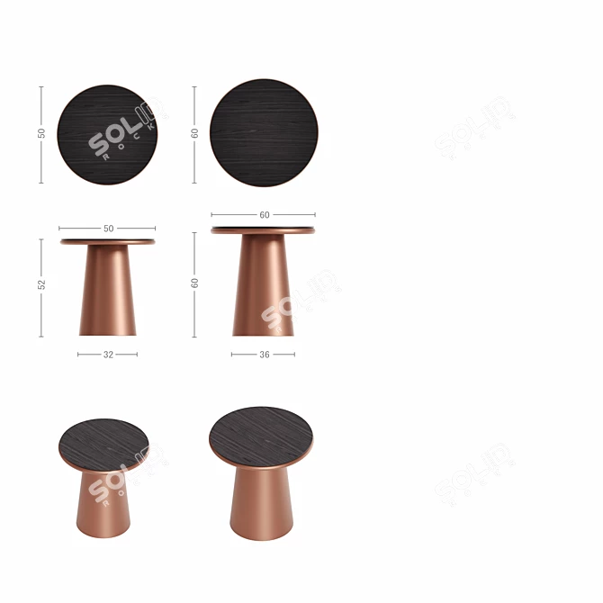 Orbita M Round Table: Unique Steel Edge 3D model image 10
