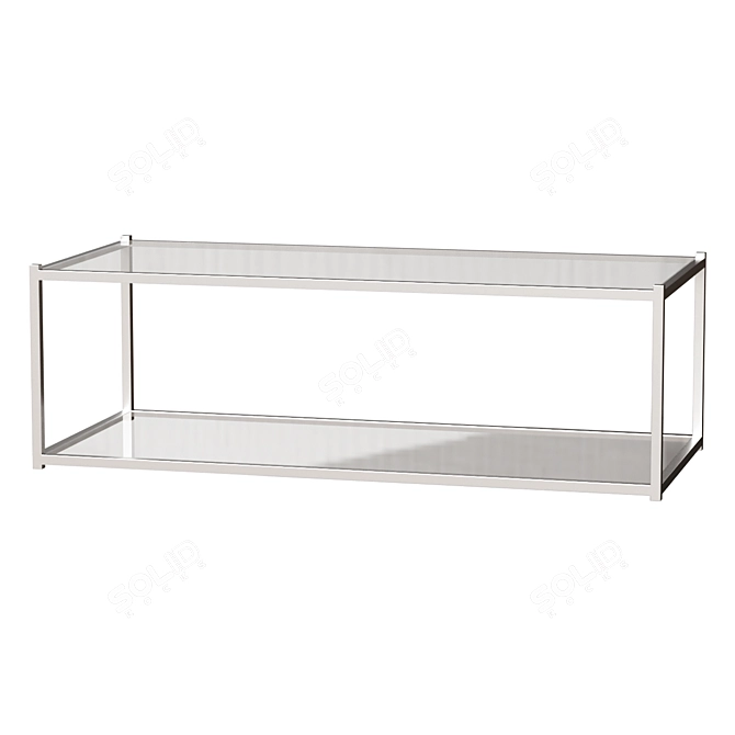 Elegant Chrome Glass Coffee Table 3D model image 1