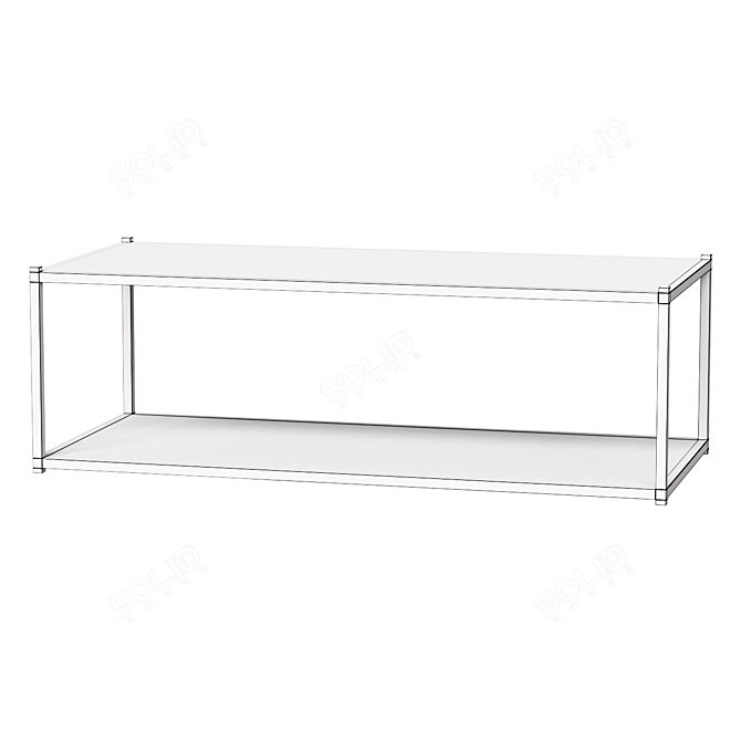 Elegant Chrome Glass Coffee Table 3D model image 2