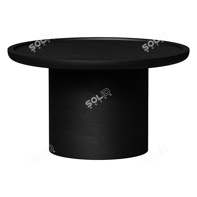 Distressed Black Round Coffee Table 3D model image 1