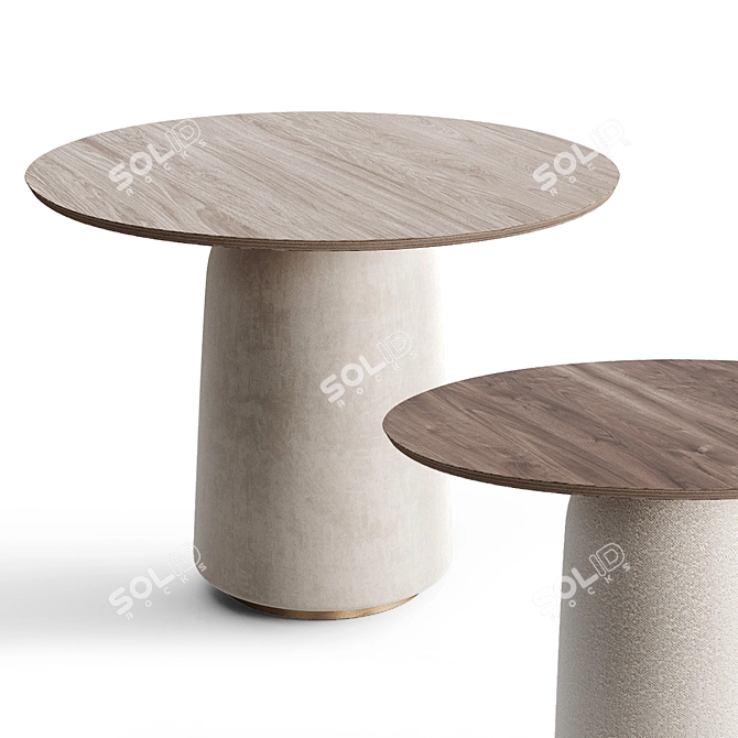 Casper Round Dining Table Oak 3D model image 1