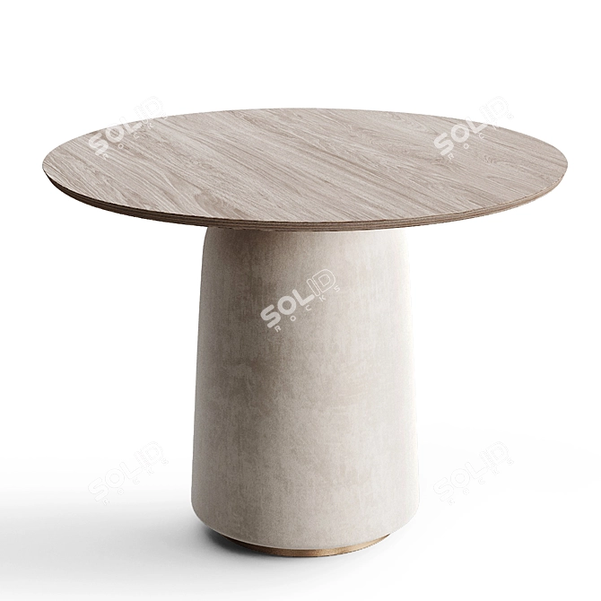 Casper Round Dining Table Oak 3D model image 2