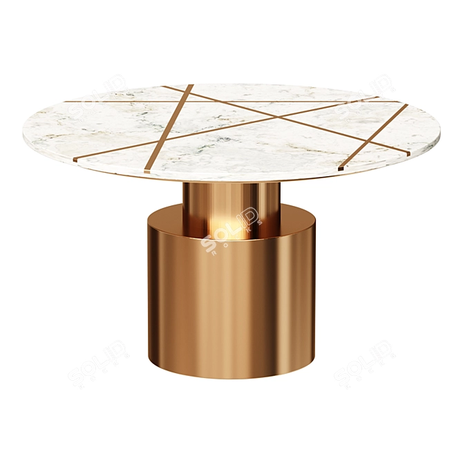 Elegant Terzo Marble Coffee Table 3D model image 1