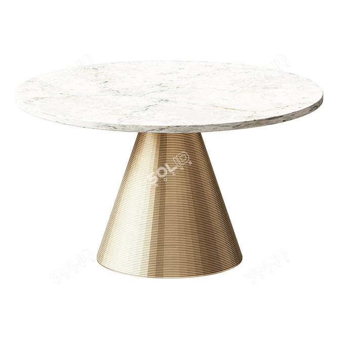 Sleek Marble Coffee Table 3D model image 1