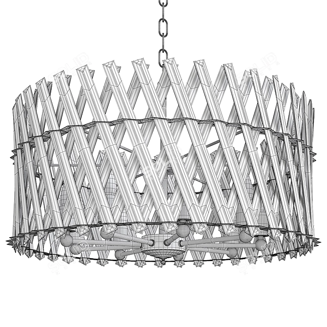 Elegant Crystal Gold Chandelier 3D model image 2