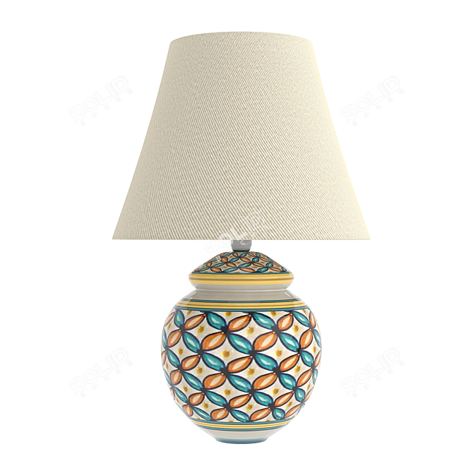 Hand-Painted Vario Deruta Ceramic Lamp 3D model image 3