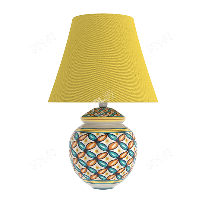 Hand-Painted Vario Deruta Ceramic Lamp 3D model image 4