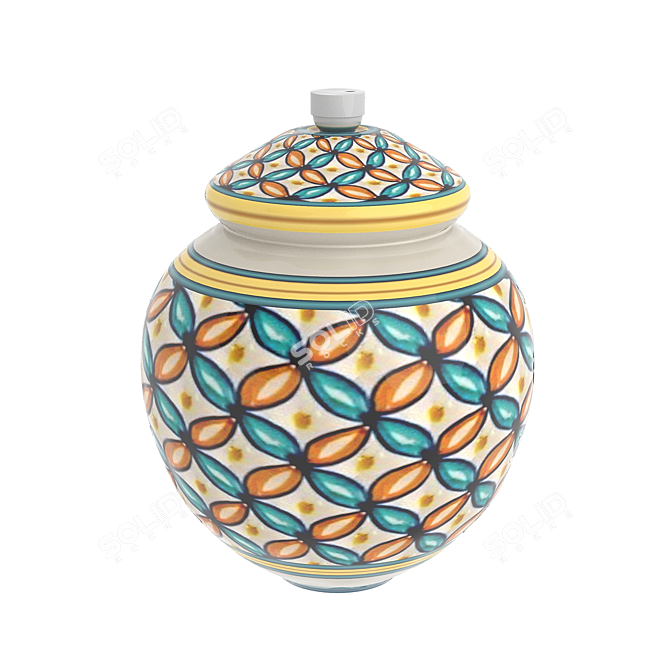 Hand-Painted Vario Deruta Ceramic Lamp 3D model image 5