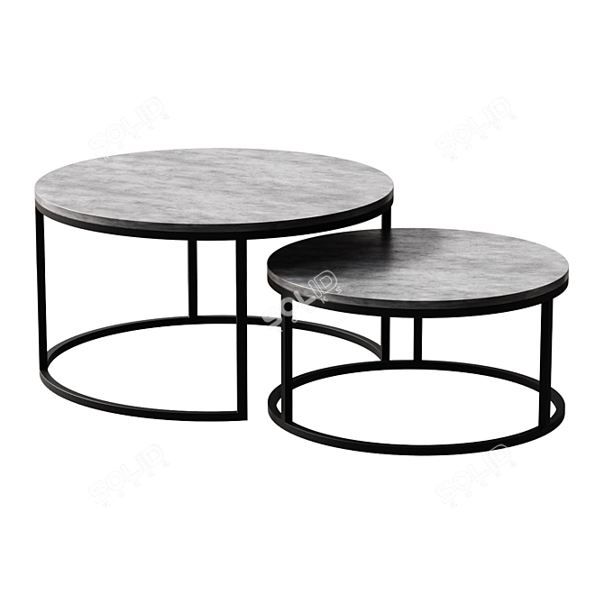 Modern Round Nesting Coffee Table 3D model image 1