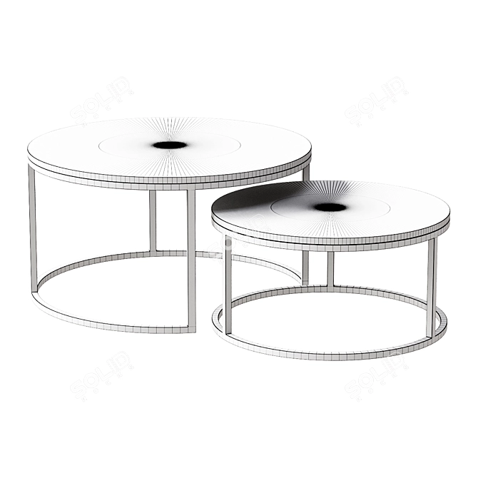 Modern Round Nesting Coffee Table 3D model image 2